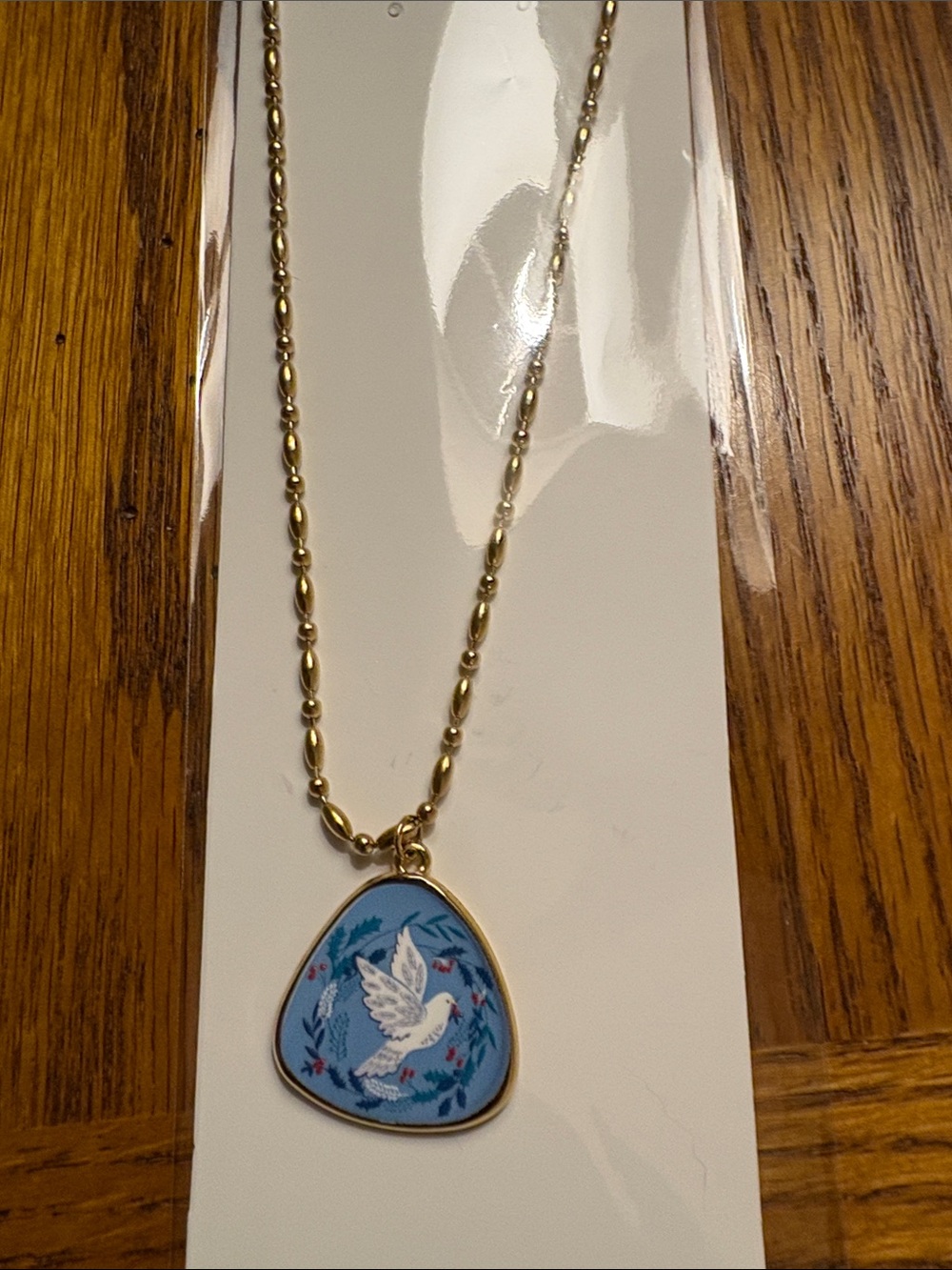 Gold-Tone Dove Pendant Necklace